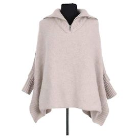 Autre Marque Kujten Kaschmir Poncho Ecru Roh