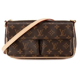 LOUIS VUITTON - Borsa a tracolla Louis Vuitton Vivacité in tela monogram recubierta Marrone