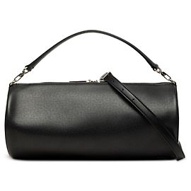 Sac Satchel Cylindrique en Cuir Noir Burberry Noir