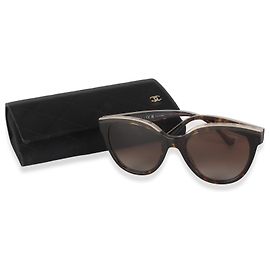 Chanel Brown Acetate Logo Butterfly Sunglasses Other