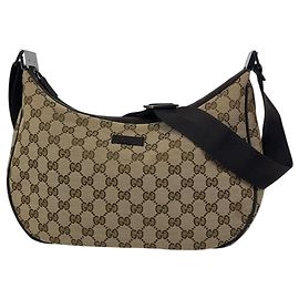 Bolsa de Ombro Gucci GG Canvas Marrom Bege