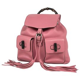 Gucci Bamboo Rucksack – Gebraucht Pink