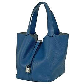 Hermès Bolso Hermes Picotin Lock MM en azul Azul