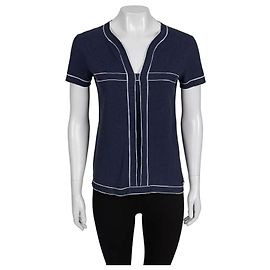 T-shirt in cotone blu Chanel Sz.38 usata Altro