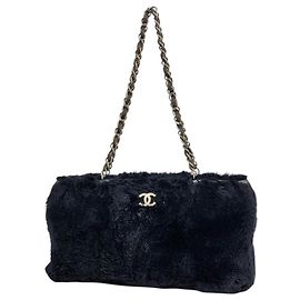 Borsa a tracolla in pelliccia Chanel Coco Mark Nero