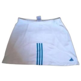 Adidas Weißer Sport-Skort aus Polyester Weiß Blau