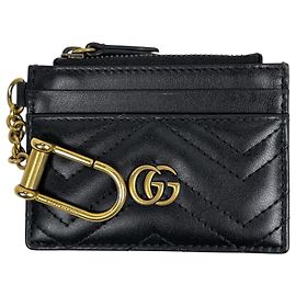 Gucci GG Marmont Leather Card Case in Black Black
