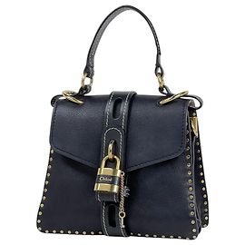 Chloé Abby Small Day 2-Way Leather Handbag Navy blue