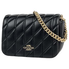 Coach gesteppte Lederschultertasche Schwarz
