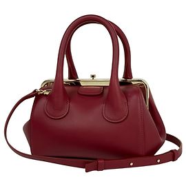 Bolsa de couro 2-Way Chloé Joyce Small Frame Vermelho