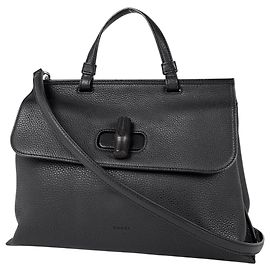 Gucci Bamboo Daily Medium 2-Way Lederhandtasche Schwarz