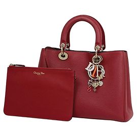 Christian Dior Diorissimo Handtasche aus rotem Leder Rot