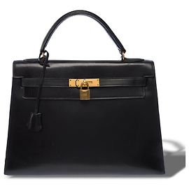 Hermès Borsa HERMES Kelly 32 in Pelle Blu Navy - 104022 Blu navy
