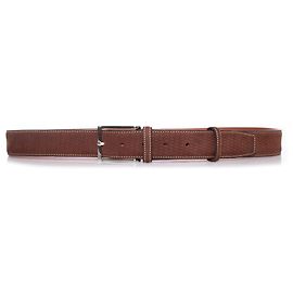 Santoni, Brown textured suede leather belt Brown