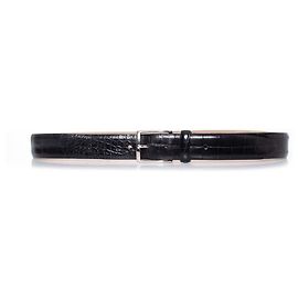Autre Marque Oger, Ceinture en cuir de crocodile noir Noir