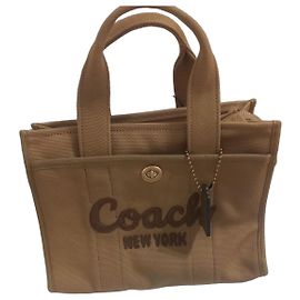 Borsa Coach Cargo Tote 26 in tela color cammello Cammello