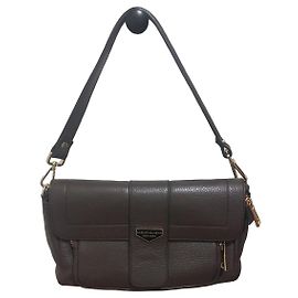 Autre Marque Marc Ellis Bolsa de Ombro em Couro Castanho Marrom