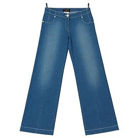 Chanel Runway Wide Leg Jeans Denim Blau Blau