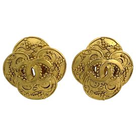 Chanel vergoldete Clip-Ohrringe Golden