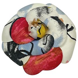 Broche de Flor Chanel Camellia Corsage Blanco Multicolor