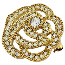 Broche Christian Dior de oro con strass Dorado