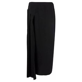 Autre Marque Gonna lunga Chanel in seta nera plissettata Nero