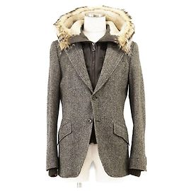 Dolce & Gabbana Dolce&Gabbana Wool Sheepskin Badger Fur Jacket Brown