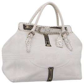 FENDI Bolsa Tote Celeria em couro branco prata Outro
