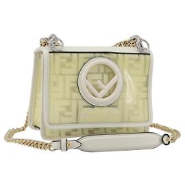 FENDI Zucca Canvas Chain Shoulder Bag Vinyl Clear Gold Altro