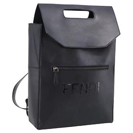 FENDI Rucksack Leder Schwarz Silber Andere
