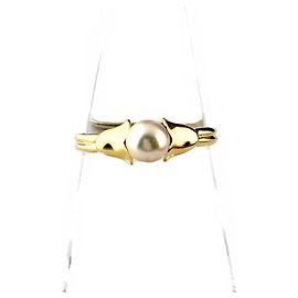 Anello a Fascia in Oro Giallo e Perla Christian Dior Altro