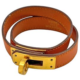 Hermès Pulsera de Dijes Hermes Kelly Double Tour Naranja