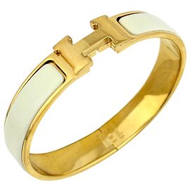 Hermès Pulseira Hermes HERMES Click H Charm Branco Dourado