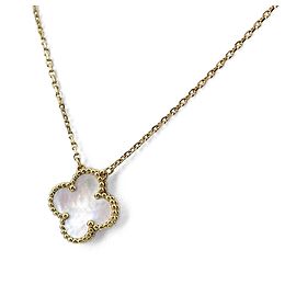 Collana Pendente Van Cleef & Arpels Vintage Alhambra in Oro Giallo e Madreperla Altro