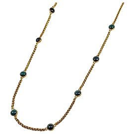 Chanel Gold and Green Long Necklace Golden Green
