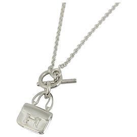 Hermès Hermes Amulette Constance Necklace Silvery