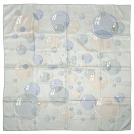 Hermès Pañuelo Hermes Carre 90 Bal de Bulles Rosa Azul claro