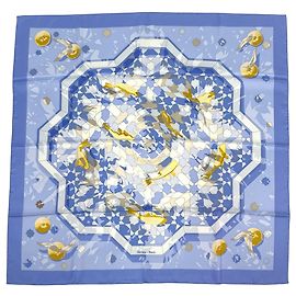 Hermès Pañuelo Hermes Carre 90 Sous les Orangers Azul