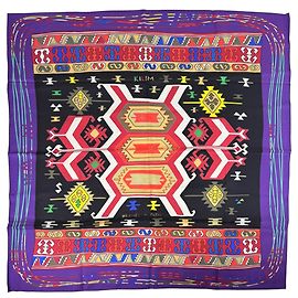 Hermès Pañuelo Hermes Carre 90 Kilim Multicolor Púrpura