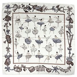 Hermès Hermes Carre 90 La Danse Schal Weiß