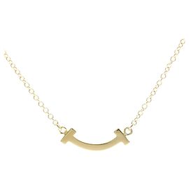 Autre Marque Collar Tiffany T Smile Micro Model en oro amarillo de 18K Dorado
