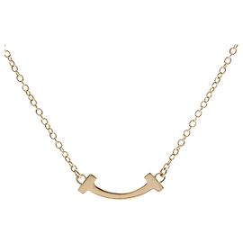 Autre Marque Collier Tiffany T Smile Micro Model en or rose Doré