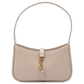 Autre Marque Saint Laurent Mini Le 5 a 7 em couro de bezerro liso castanho Marrom Bege
