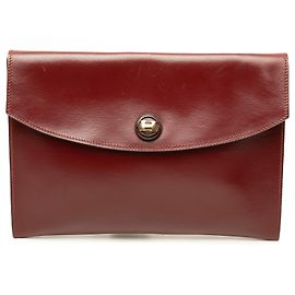 Hermès Red Box Calf Pochette Rio Roja Burdeos