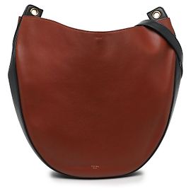 Céline Celine Red Medium Bicolor Calfskin Trotteur Hobo Rosso Altro