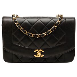 Chanel Black Small Lambskin Diana Flap Nero