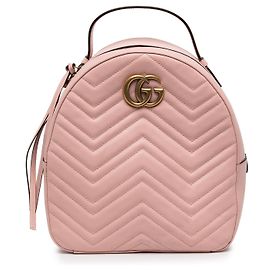 Gucci Pink Small GG Marmont Matelasse Leather Backpack Pink