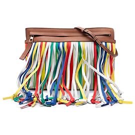 Bolsa Tiracolo LOEWE Multi Multicolor Leather Fringe T Pouch Multicor
