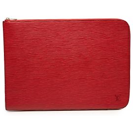 Louis Vuitton Red Epi Poche Documents Portfolio Rouge
