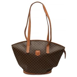 Céline Celine Brown Macadam Coated Canvas Schultertasche Braun